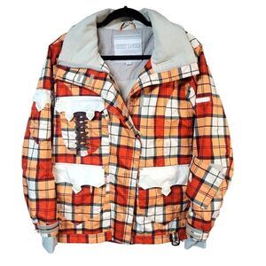 Hooded cottagecore coat Autumn plaid multiple pockets outerwear vintage inspired